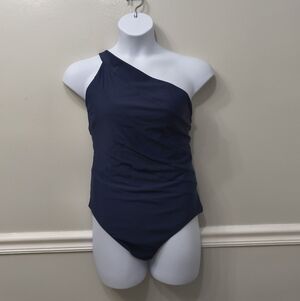 Summersalt The Sidestroke Deep Blue One-piece Swimsuit Sz 18 Beach Pool Summer